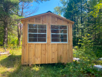 Cabins. Horse shelters storage sheds