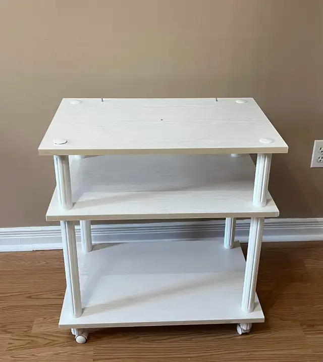 Wood Bear Chair Kids & Wooden Rolling cart 3 tier white in Other in Oshawa / Durham Region - Image 10