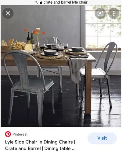 Crate & Barrel "Lyle" Metal Dining Chairs - Set of 4 - LIKE NEW, View more