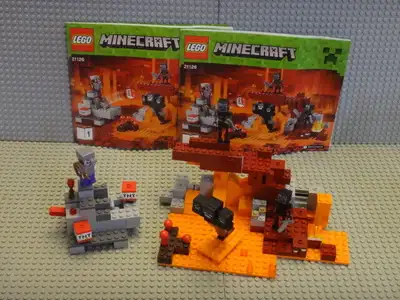 Long-retired set, complete with instructions (but no box) with Steve and two Wither skeletons The ch...