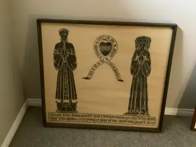 framed original brass rubbing, View more