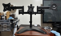 VIVO Triple Monitor Mount - Adjustable Desk Free Stand