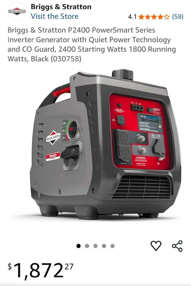 Generator -Briggs & Stratton 2400/1800 Watt Inverter Portable in Outdoor Tools & Storage in Oshawa / Durham Region - Image 10