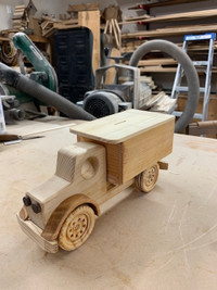 Wooden truck bank - toy for children