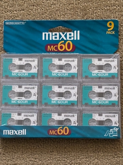 Factory-Sealed Maxell MC-60 Microcassette 9 Pack, View more
