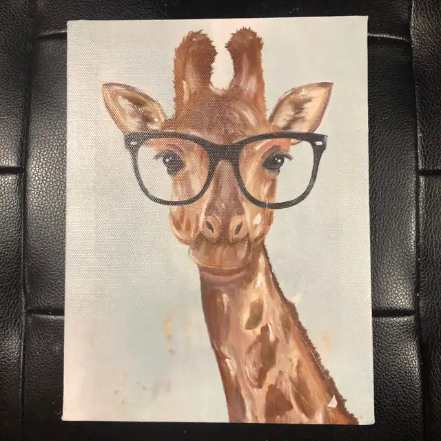 Brand New, Giraffe Wearing Glasses, Canvas Picture in Home Décor & Accents in Winnipeg - Image 3