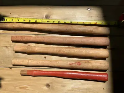 5 Vintage Hickory Tool Handles !, View more