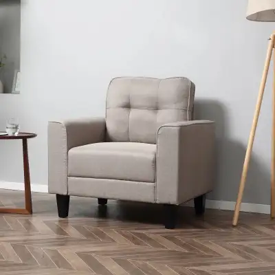 Button Tufted Armchair Modern Single Sofa Chair Upholstered Acce, View more
