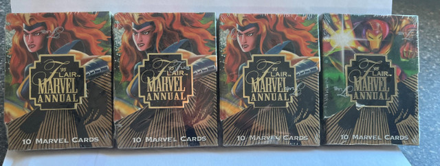Vintage 1995 Flair Marvel Annual Sealed Packs in Arts & Collectibles in Edmonton - Image 2