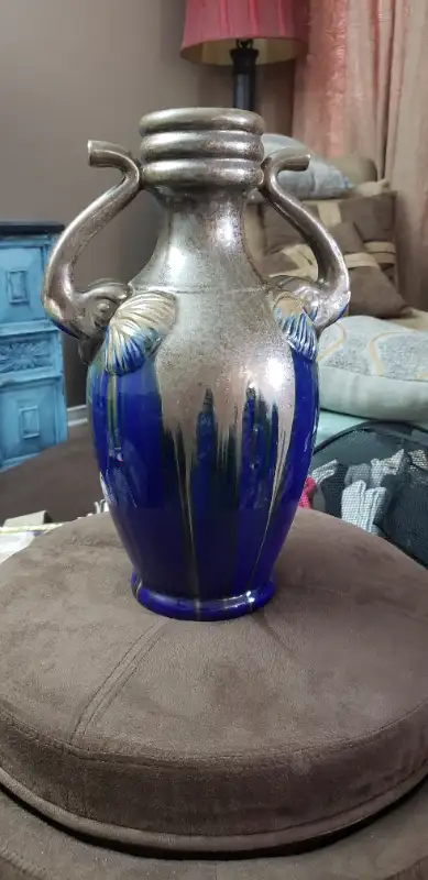 West German pottery Vase with "FAT LAVA GLAZE". 1970 - Mint condition. 15" x 9". Asking $120 for thi...
