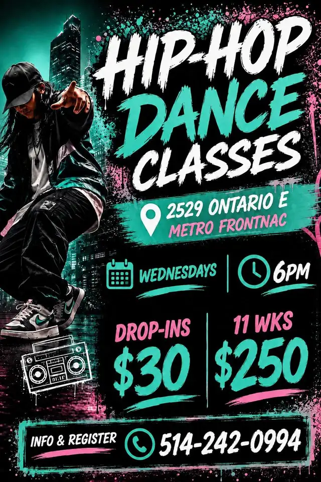 cours de danse Hip-Hop/Hip-Hop Dance classes 