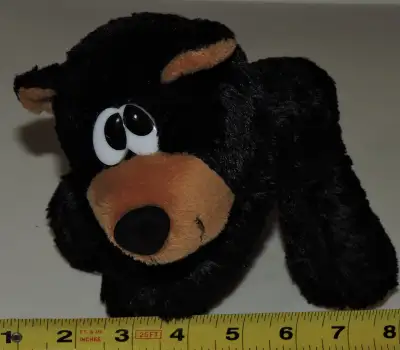 Plush Black & Brown Silly Eyes Soft Stuffed Animal Beanie Feet, View more