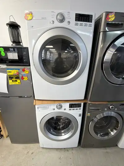 27” LG washer and dryer set front load white , View more