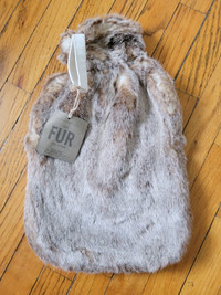 New, Unused Luxe Faux Lynx Fur Hot Water Bottle Cover