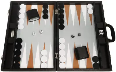 THIS LISTING IS FOR AN OPEN BOX - LIKE NEW BACKGAMMON SET WITH ALL OF ITS ORIGINAL ACCESSORIES. SEE...