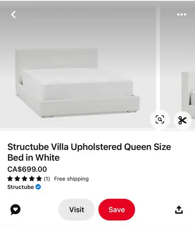 Structube Villa queen bed - $175 OBO