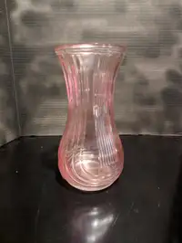 Vintage Pink Selenium Swirl Vase