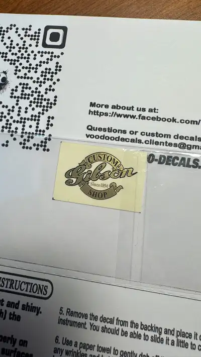 Gibson Custom Shop water slide decal, View more