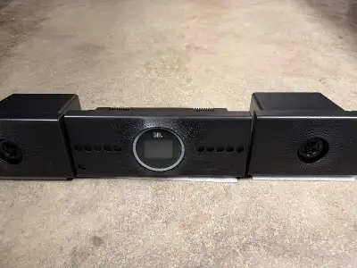 JBL sound system, new in box, hdmi/optical/ rca/ etc hook ups, cabinet mount unit, works manual, jus...