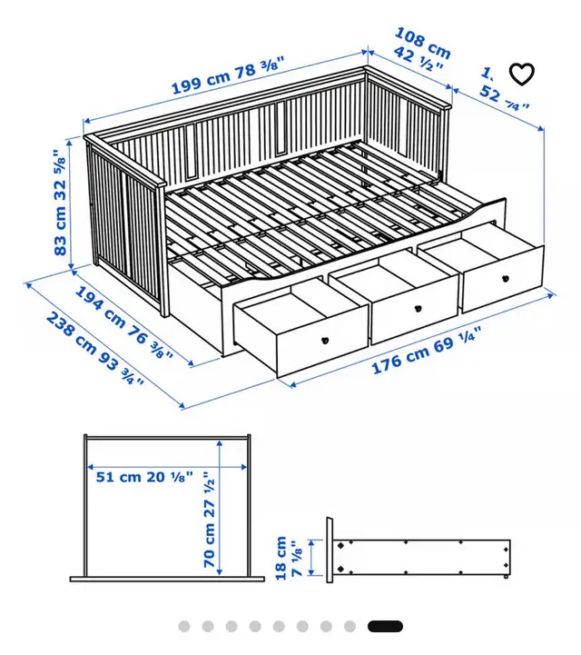 Cadre de lit IKEA Hemnes in Beds & Mattresses in City of Montréal - Image 3