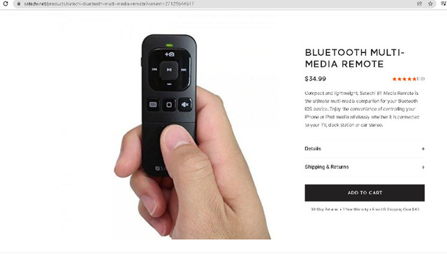 BLUETOOTH MULTI-MEDIA REMOTE (Works with iOS and Android) in Other in City of Toronto