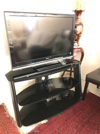 Television and Glass Stand 