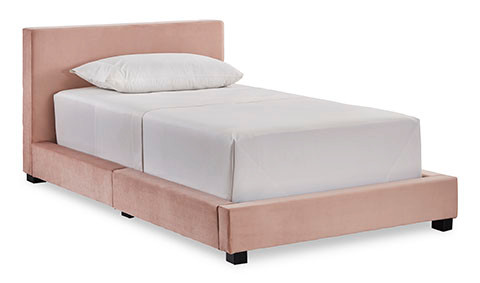 New Chesani Twin/Single Pink Upholstered Bedframe in Beds & Mattresses in Nanaimo - Image 2