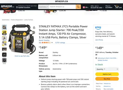 Car Jumpstarter (Stanley 700), View more