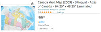 Canada Wall Map (5x4") - Bilingual - Atlas of Canada