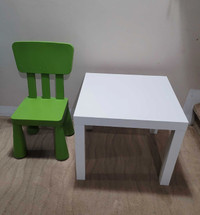 Ikea end table and kids chair 