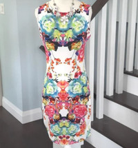 H&M multi-colour floral kaleidoscope sheath dress