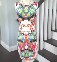 H&M multi-colour floral kaleidoscope sheath dress