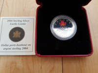 2004 Canada Proof Sterling Silver $1 Dollar Coin - Olympic Lucky