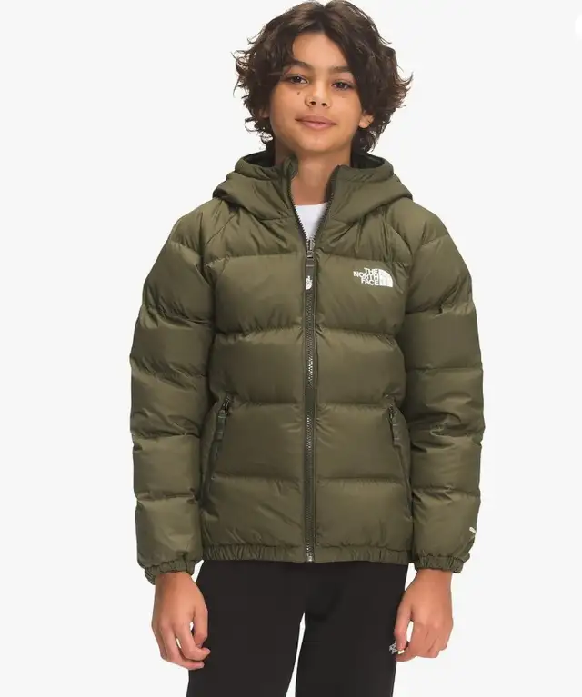 Like new kids The North Face down reversible jacket XL green in Kids & Youth in Mississauga / Peel Region - Image 2