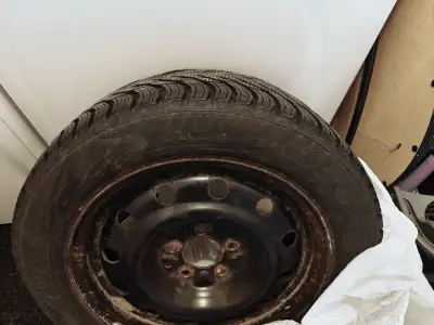 Two pairs of winter tires for sale. Mounted on steel rims. Size: 205/55R/16 Bolt pattern: 5x114.3 mm...