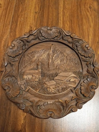 German made resin carving (round) of a gorgeous town in Germany.
