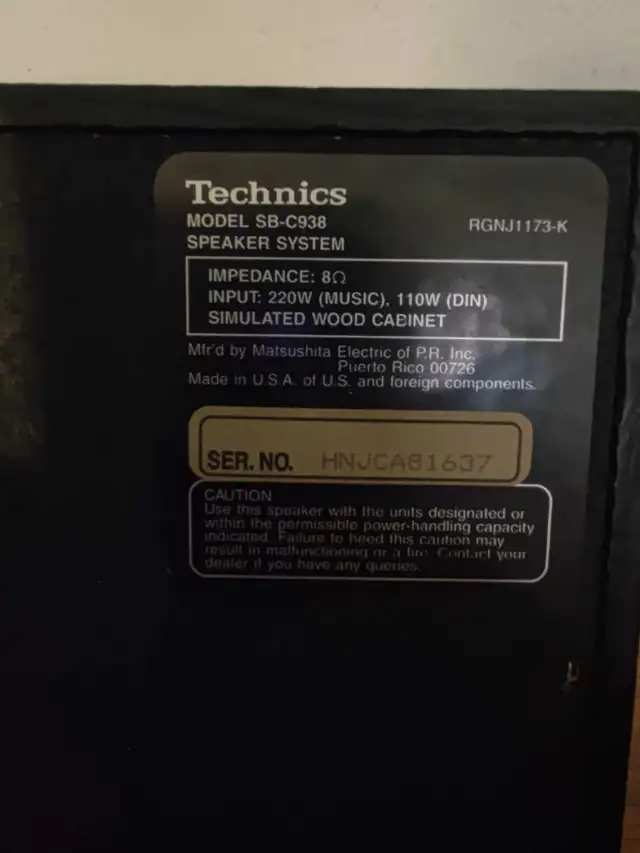 Technics center speaker.65203780700418123