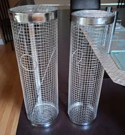 2-Piece Stainless Steel Rotating Grill Cage for BBQ Camping Outd, View more