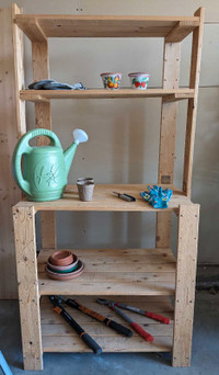 Pine Shelves with Work surface