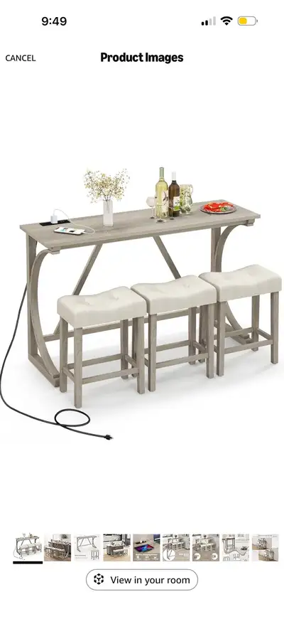 Console Table with 3 Stools New in box , View more