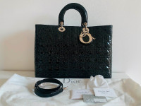 Authorities Dior lady extra large patent bag