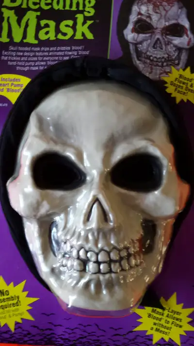 Grim Reaper Bleeding Skull Mask Adult Halloween Costume, View more