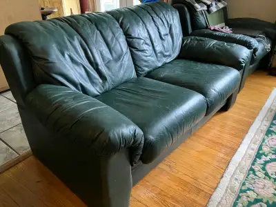 Leather two seater Sofa, View more