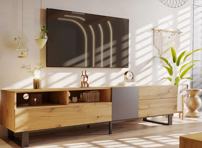 Modern TV Stand For 80'' TV With Double Storage Space, View more