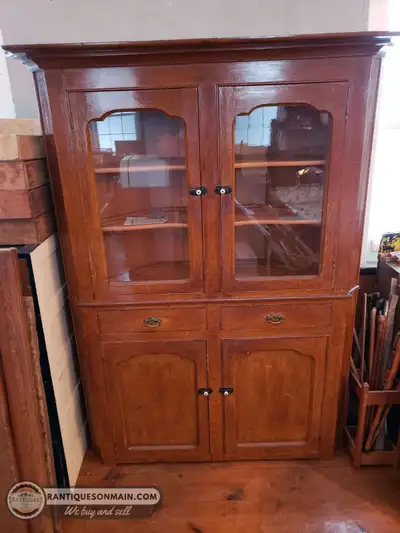 Antique Pine Corner Cupboard, View more
