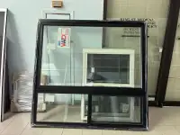  Black new  vinyl window fixed over slider 46 7/8 wide by 72