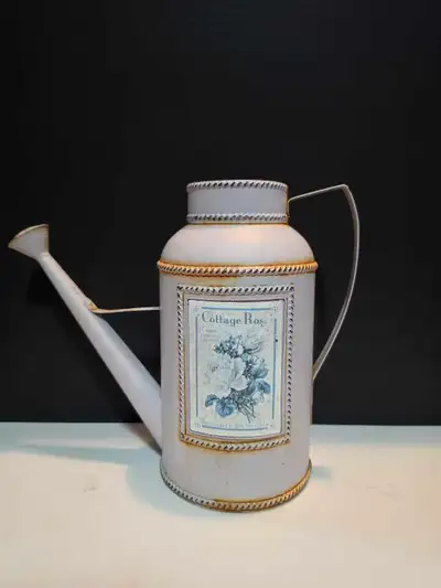 Vintage Style Cottage Rose Metal Watering Can – Farmhouse Décor, View more