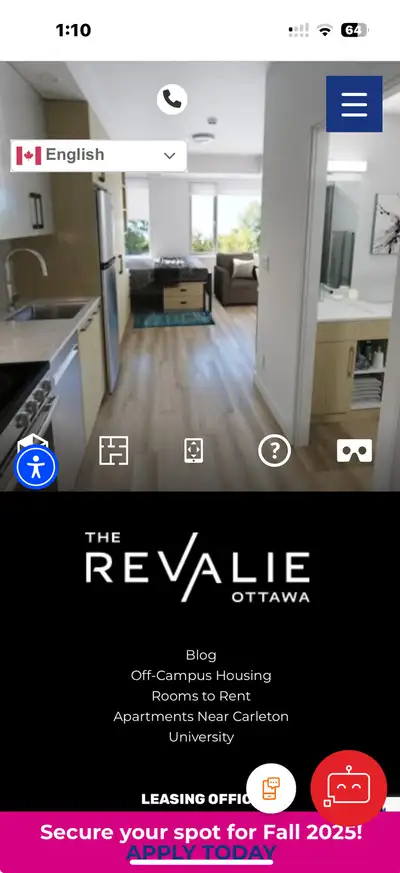 Bachelor one bedroom suite  by Carleton University,