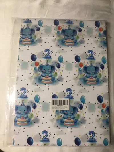 NEW-Birthday Wrapping paper -8 sheets, View more
