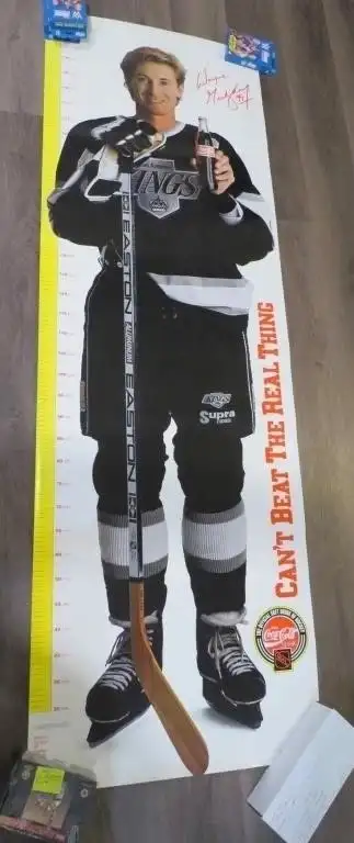 WAYNE GRETZKY 1980s COKE GROWTH CHART L.A. KINGS 6ft TALL, View more